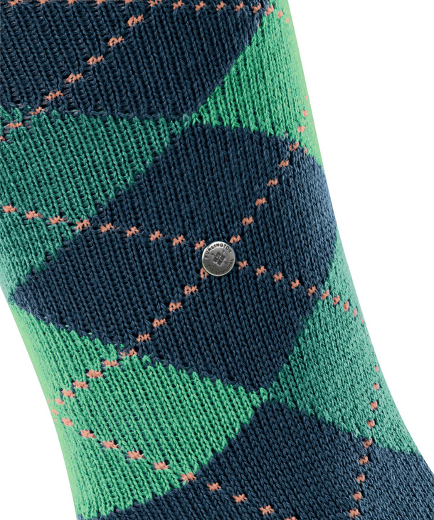 Calze Uomo Al Ginocchio Burlington Mod. Preston – Fantasia A Rombi, Colore Grey/Black/Grey, Taglia 40/46, Morbido Poliacrilico, Fatte In Europa