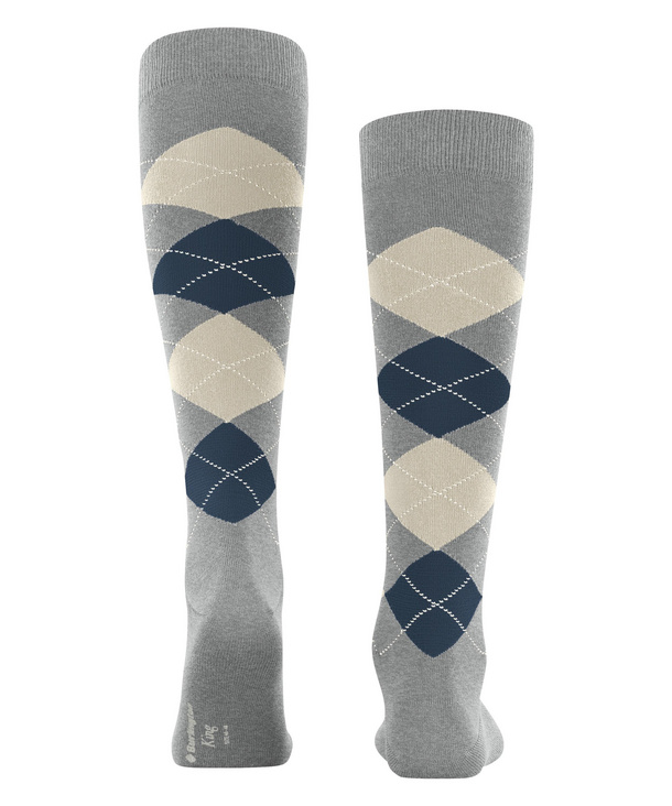 Chaussettes Hautes Homme Burlington - Coton Bio Motif Argyle, Taille Unique 40-46, élégantes