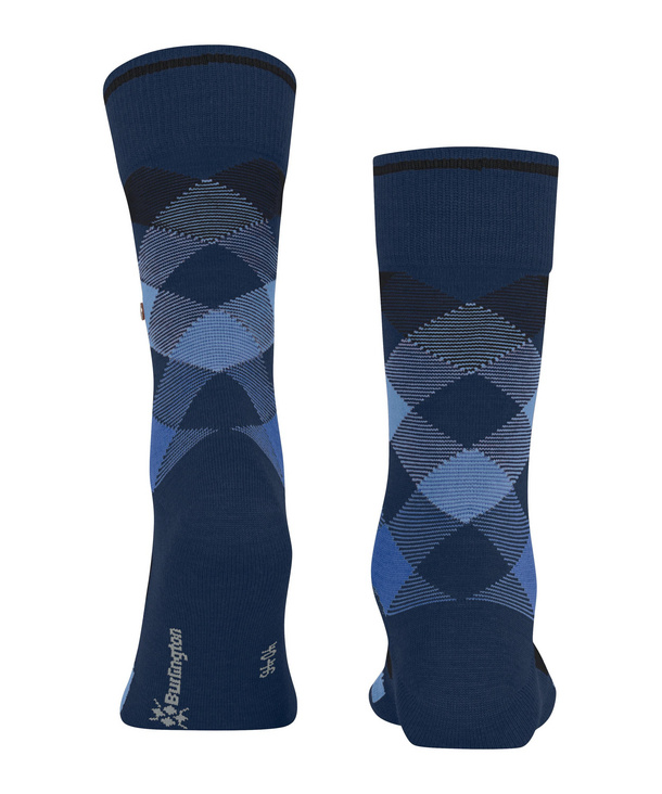 Burlington Herrensocken Newcastle Melange – Atmungsaktiv, Geruchshemmend, Mit Flacher Naht & Argyle-Muster, Einheitsgröße 40-46, 1 Paar