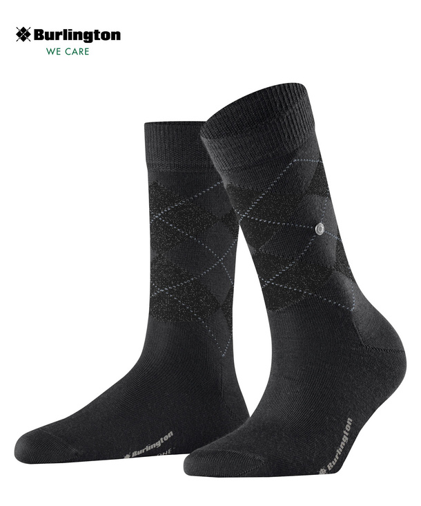 Burlington Lurex Marylebone Femmes Chaussettes Noir Burlington