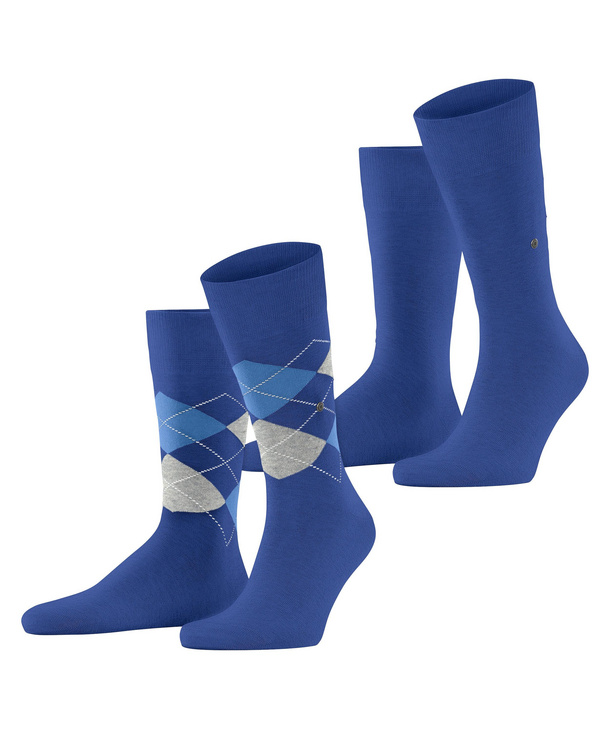 Burlington Herrensocken Newcastle Melange – Atmungsaktiv, Geruchshemmend, Mit Flacher Naht & Argyle-Muster, Einheitsgröße 40-46, 1 Paar