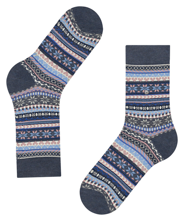 Burlington Damen Fair Isle Socken - Wolle Gemustert Halblang Für Alltag & Business