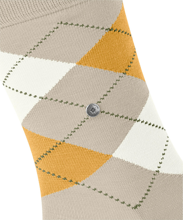 Chaussettes Burlington Pour Hommes Manchester Argyle - Coton Beige, Neuves Avec étiquettes, Lot Classique