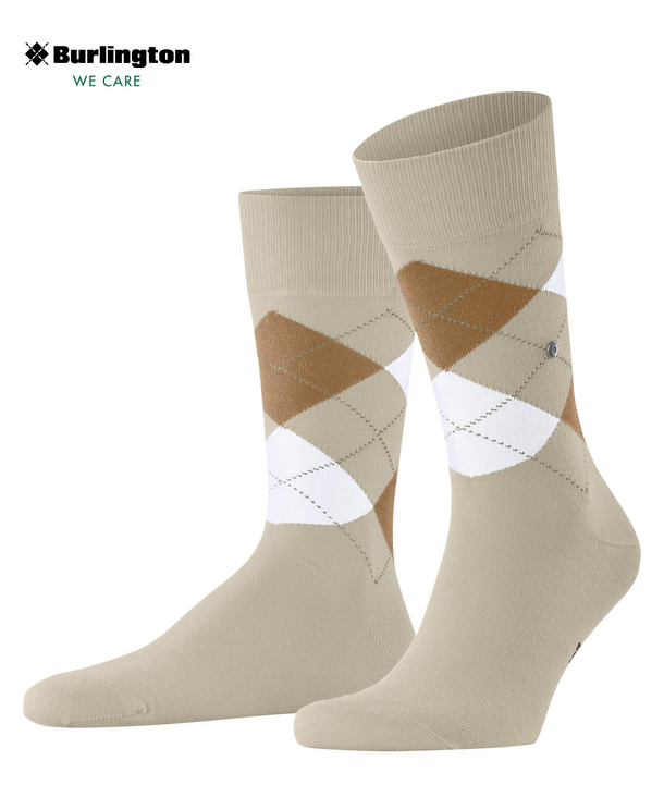 Calze Uomo Burlington King In Cotone - Modello Argyle Classico, Fantasia A Quadri, Etichetta Metallica - 3