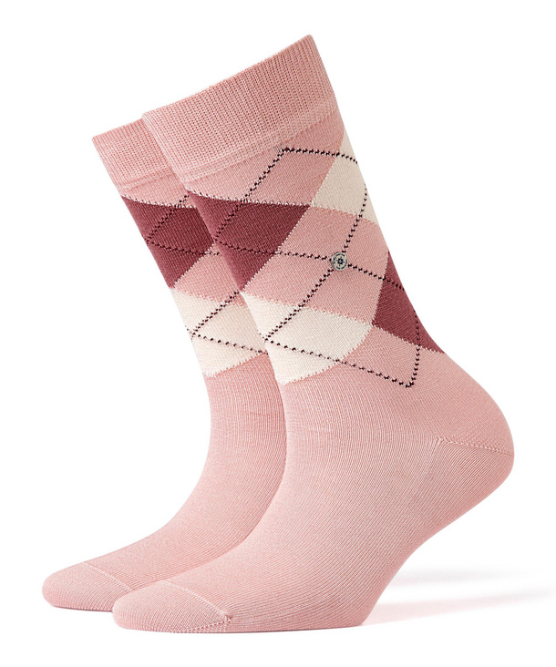 Image of Burlington Covent Garden Women Socks, -, Pink, Argyle, Cotton