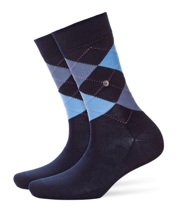 Image of Burlington Covent Garden Women Socks, -, Blue, Argyle, Cotton