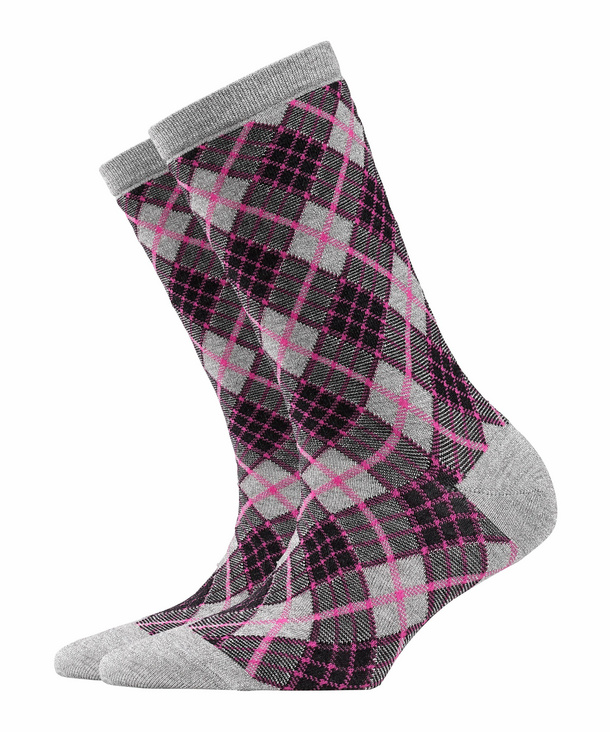 Image of Burlington Ladywell Rhomb Women Socks, -, Grey, Diamonds, Cotton