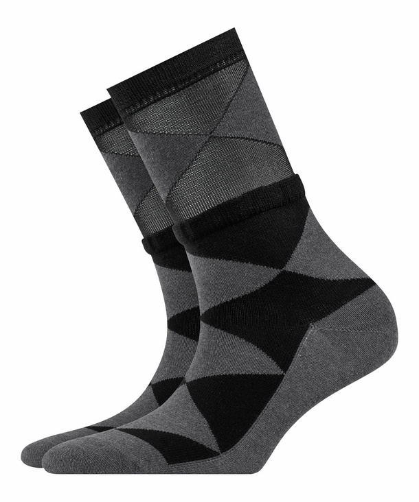 Image of Burlington Chic Argyle Women Socks, -, Black, Diamonds, Cotton