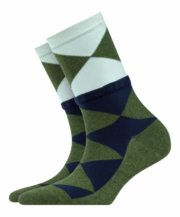 Image of Burlington Chic Argyle Women Socks, -, Green, Diamonds, Cotton