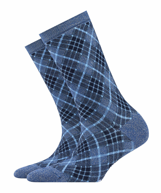 Image of Burlington Ladywell Rhomb Women Socks, -, Blue, Diamonds, Cotton