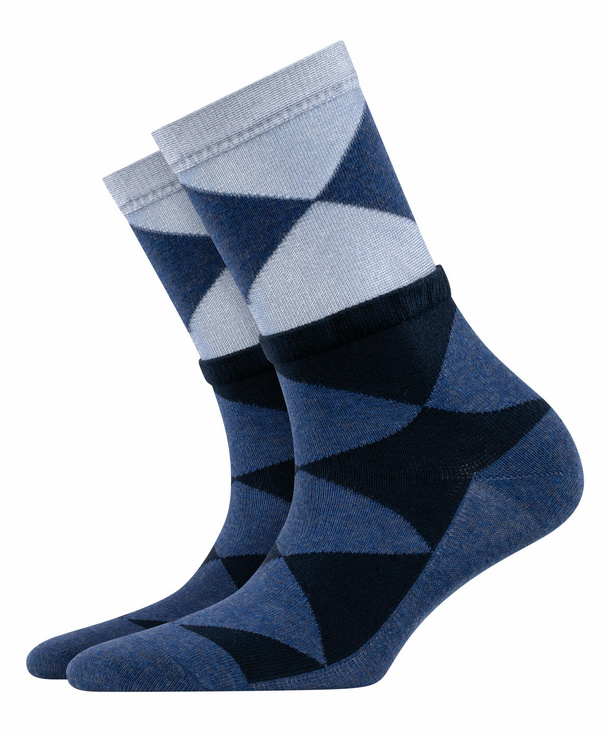 Image of Burlington Chic Argyle Women Socks, -, Blue, Diamonds, Cotton