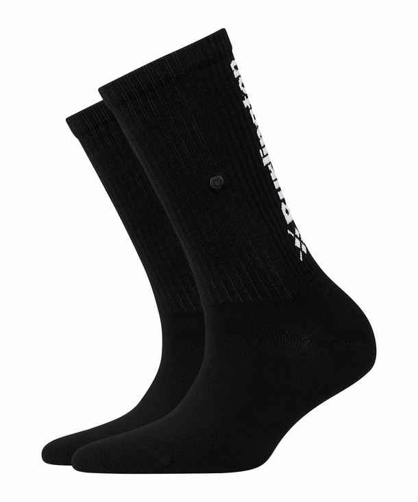 Image of Burlington Black Logo Women Socks, -, Black, Structure, Cotton