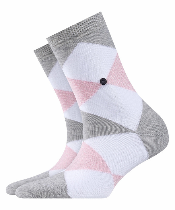 Image of Burlington Black Bonnie Women Socks, -, Grey, Diamonds, Cotton