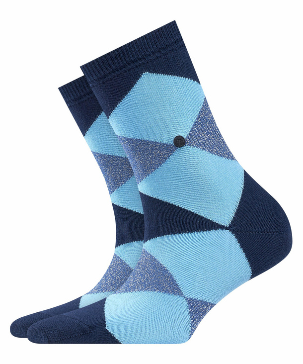 Image of Burlington Black Bonnie Women Socks, -, Blue, Diamonds, Cotton