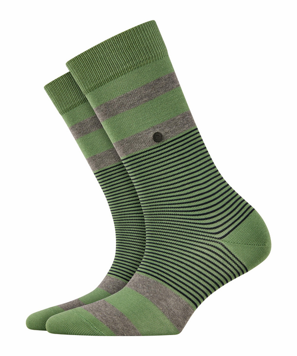 Image of Burlington Black Stripe Women Socks, -, Green, Stripes, Cotton