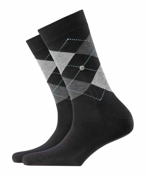Image of Burlington Covent Garden Women Socks, -, Black, Argyle, Cotton