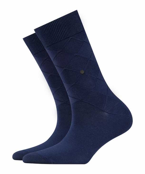 Image of Burlington Black Rhomb Women Socks, -, Blue, Filet, Cotton