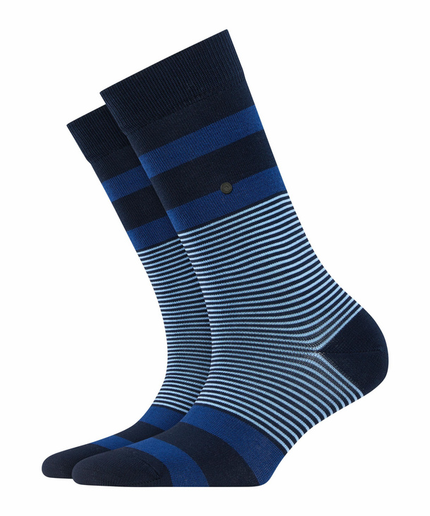 Image of Burlington Black Stripe Women Socks, -, Blue, Stripes, Cotton