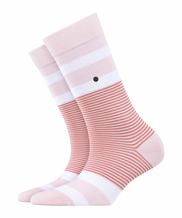 Image of Burlington Black Stripe Women Socks, -, Rose, Stripes, Cotton