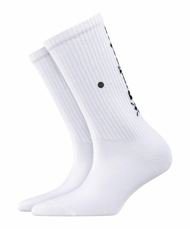 Image of Burlington Black Logo Women Socks, -, White, Structure, Cotton