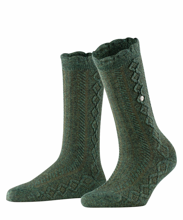 Image of Burlington Country Boot Women Socks, -, Green, Structure, Cotton