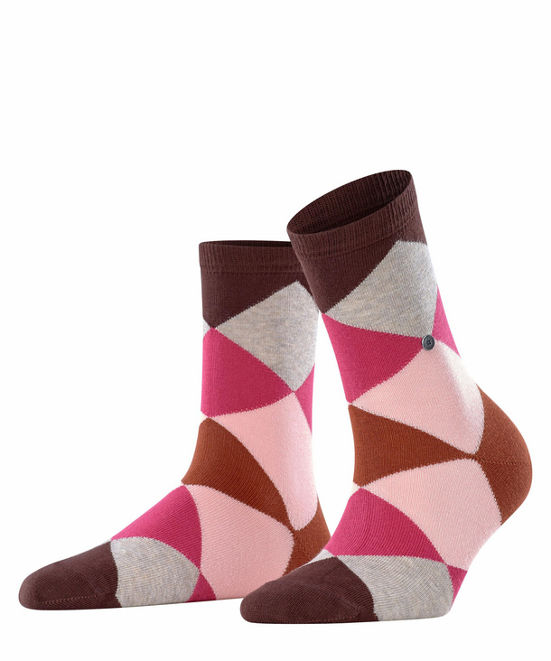 Image of Burlington Bonnie Women Socks, -, Brown, Diamonds, Cotton
