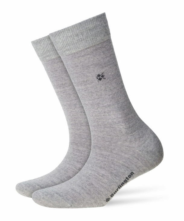 Image of Burlington Bloomsbury Women Socks, -, Grey, Block colour, Virgin Wool