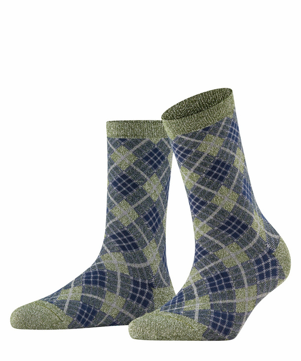 Image of Burlington Ladywell Rhomb Women Socks, -, Green, Diamonds, Cotton