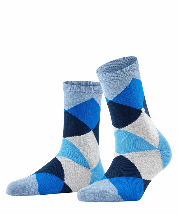 Image of Burlington Bonnie Women Socks, -, Blue, Diamonds, Cotton