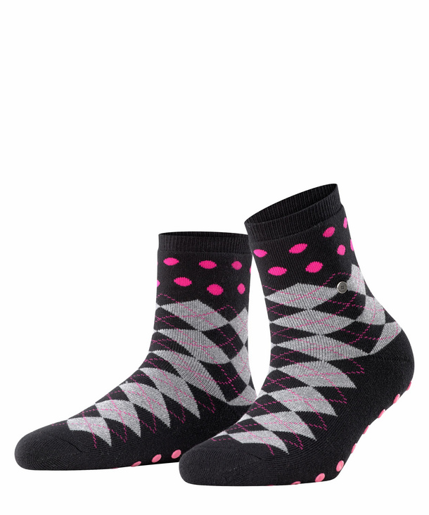Image of Burlington Argyle Dot Women Socks, -, Black, Argyle, Virgin Wool