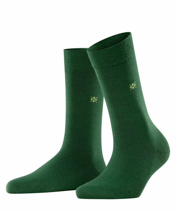 Image of Burlington Bloomsbury Women Socks, -, Green, Block colour, Virgin Wool