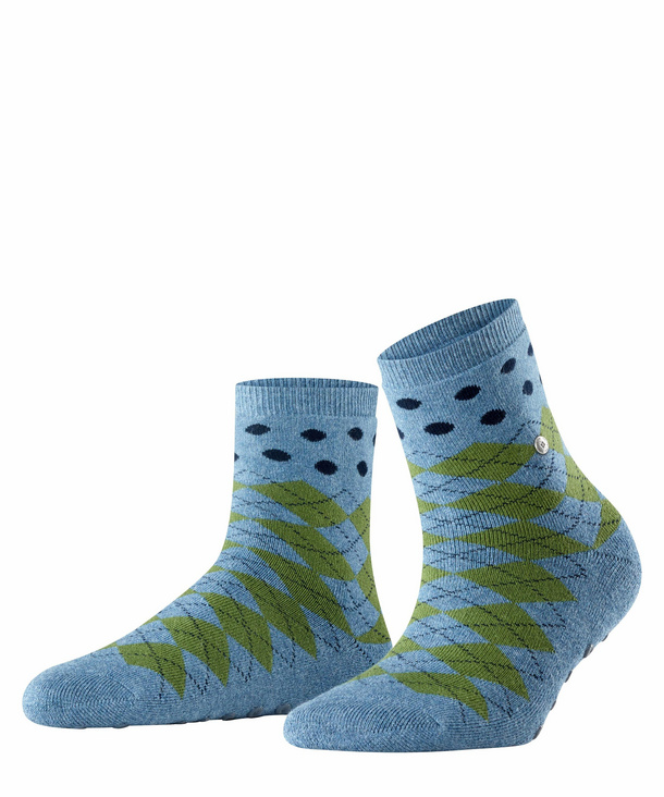 Image of Burlington Argyle Dot Women Socks, -, Blue, Argyle, Virgin Wool