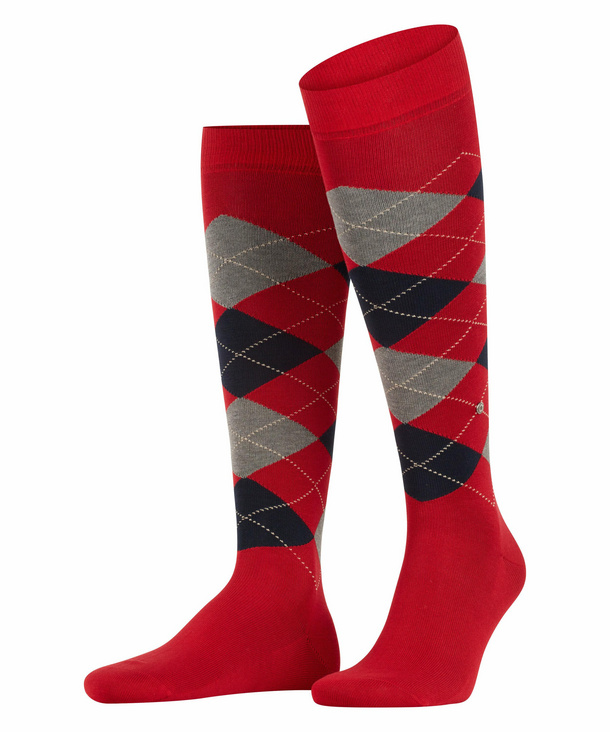 red argyle knee high socks