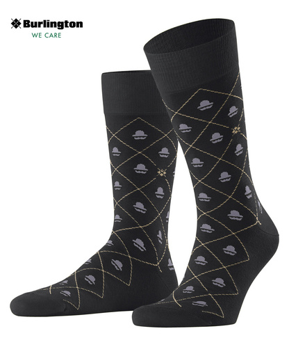 Chaussettes Burlington Homme - Teckel Motif Unique - Coton, Noir, Tailles 40-46 - Neuf