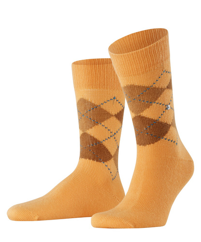 Chaussettes Pour Hommes Burlington Manchester Argyle - Coton, Beige, Motif Argyle, Neuves Avec étiquettes
