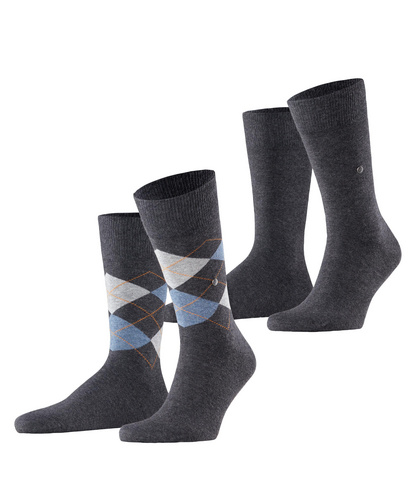 Burlington - Everyday Argyle Mix 2-Pack Herren Socken - Socken 1